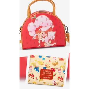 NWT Loungefly Strawberry Shortcake & Custard Scented Crossbody Hand Bag & WALLET